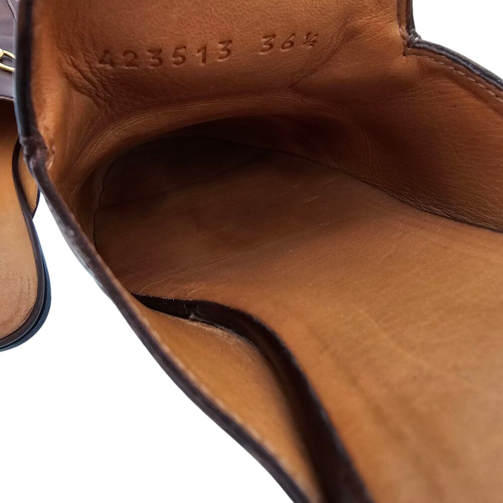 Gucci Brown Leather Horsebit Backless Loafers - Picture 9 of 9